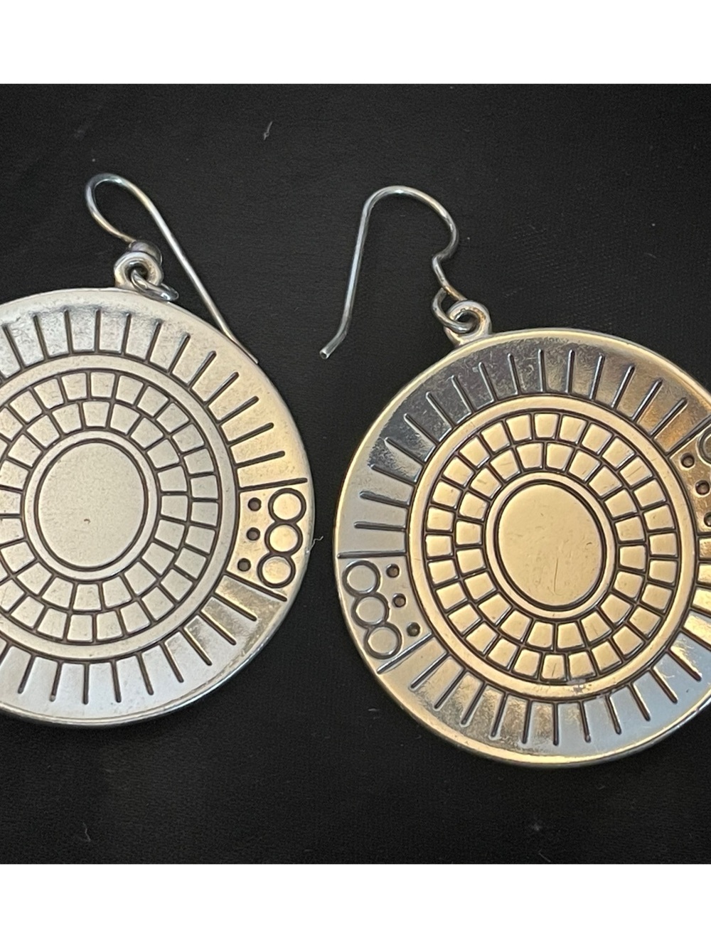 Brighton Silver-Tone Round Drop Earrings with Turquoise Accents - Women Jewelry - Picture 2 of 2